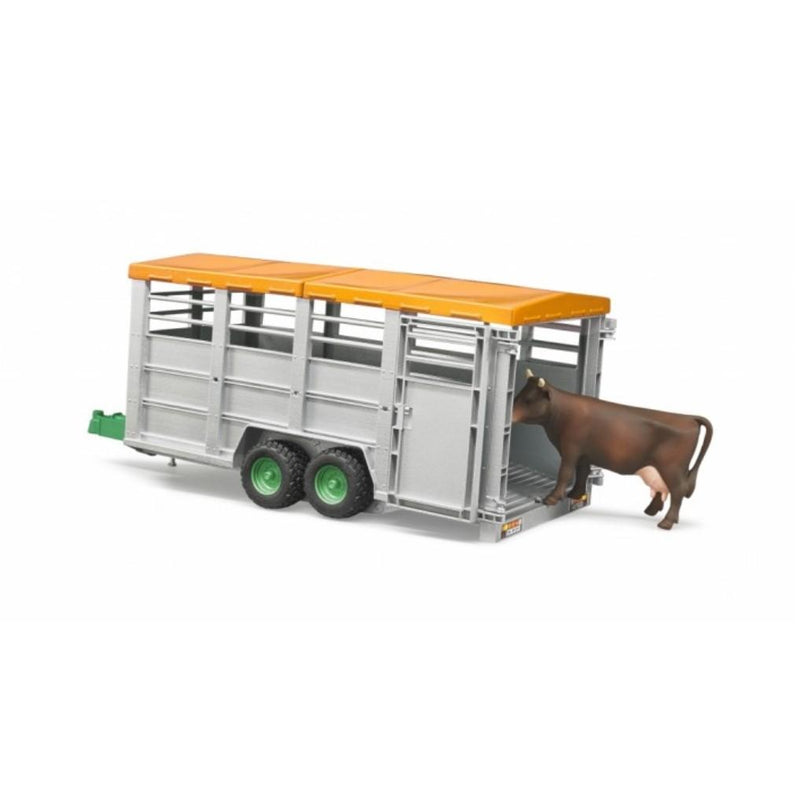Bruder Livestock Trailer With 1 Cow - FARMS/TRACTORS/BUILDING - Beattys of Loughrea
