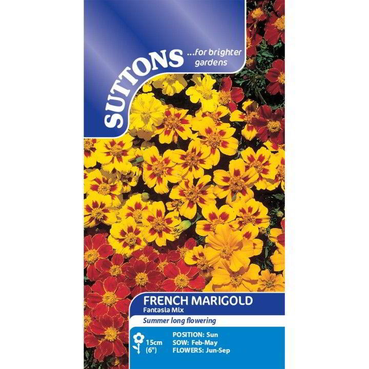 Suttons French Marigold Fantasia Mix G122434 - SEED VEG & FLOWER - Beattys of Loughrea