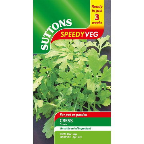Suttons Speedy Veg Cress Greek G184475 - SEED VEG & FLOWER - Beattys of Loughrea