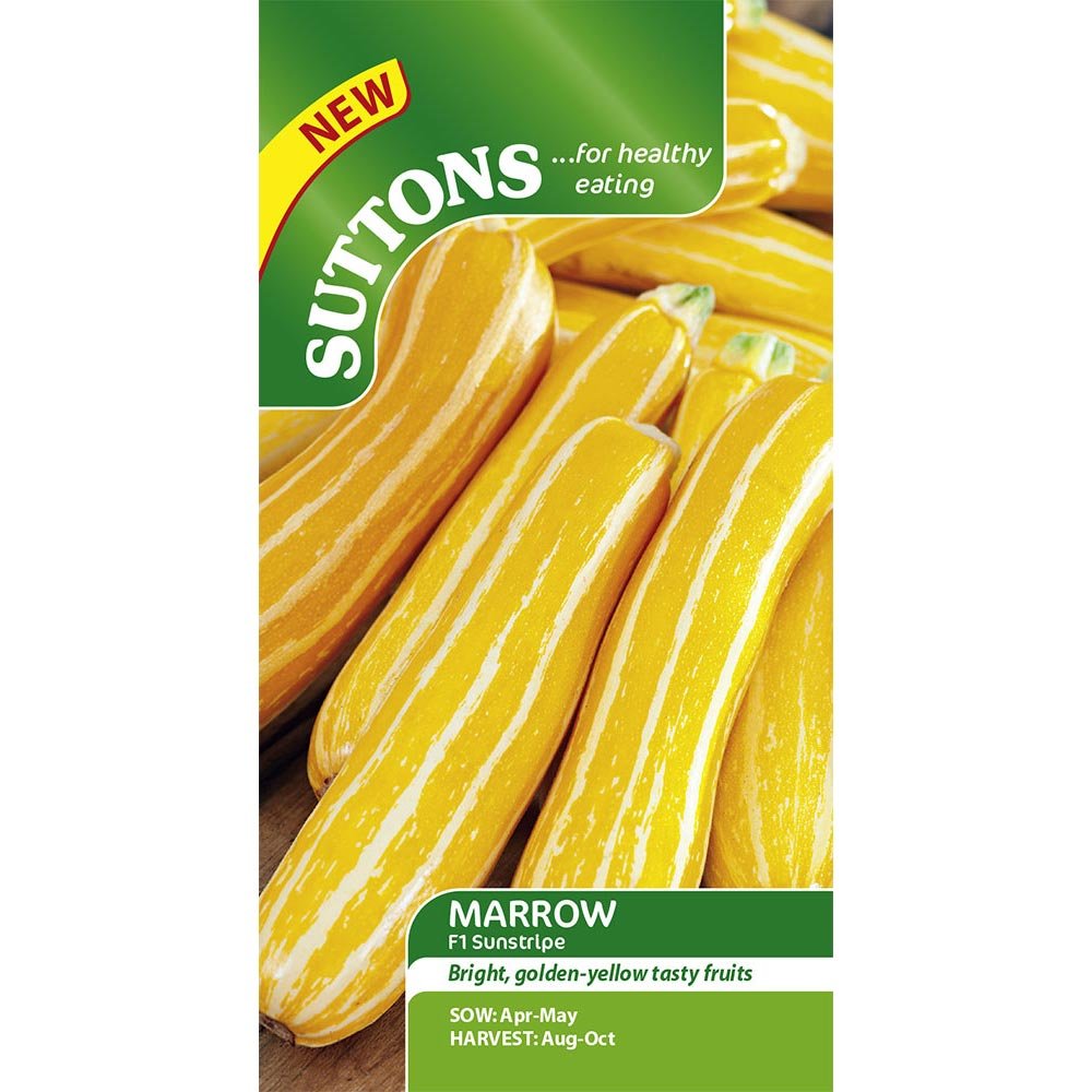 Suttons Marrow F1 Sunstripe G170432 - SEED VEG & FLOWER - Beattys of Loughrea