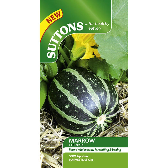 Suttons Marrow F1 Piccolo G170433 - SEED VEG & FLOWER - Beattys of Loughrea