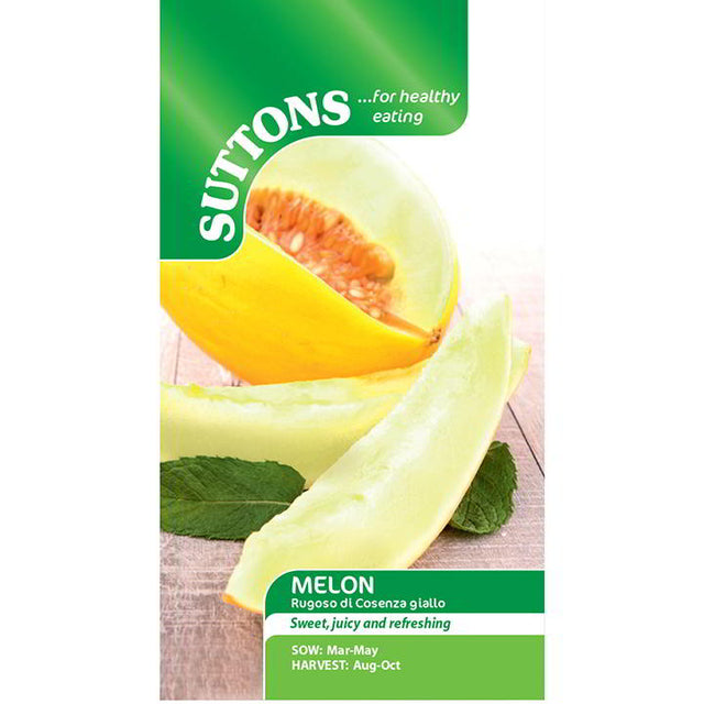 Suttons Melon Rugoso Di Cosenza Giallo G171547 - SEED VEG & FLOWER - Beattys of Loughrea