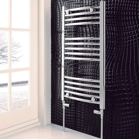 Chrome Curved Towel Warmer H 800mm x W 600mm BS2020 - RADIATORS (SC) SINGLE CONVECTOR - Beattys of Loughrea
