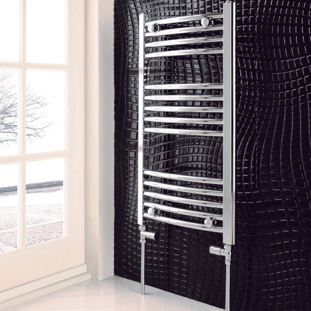 Chrome Curved Towel Warmer H 800mm x W 600mm BS2020 - RADIATORS (SC) SINGLE CONVECTOR - Beattys of Loughrea