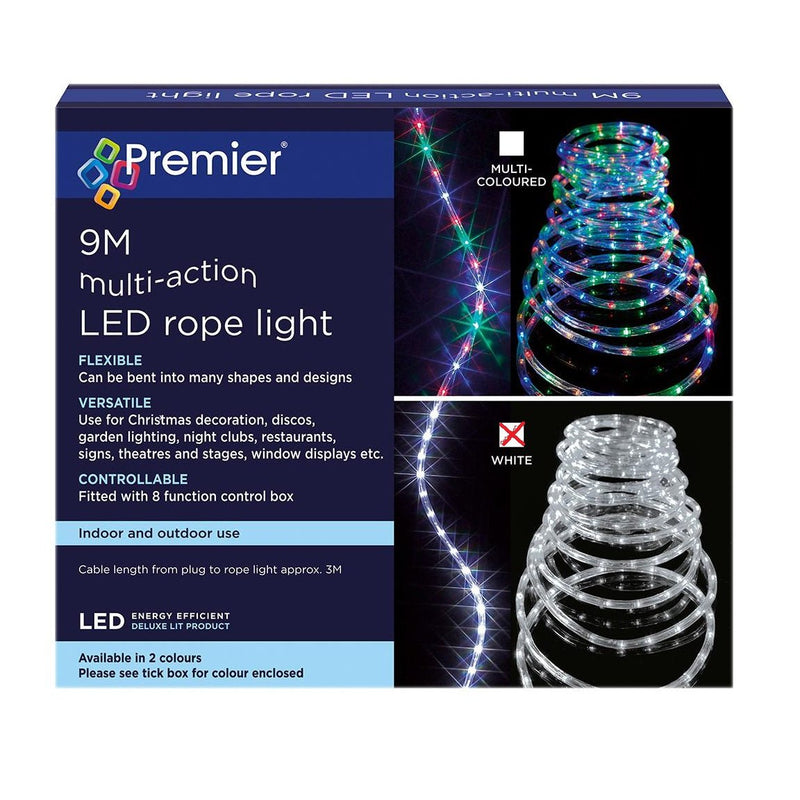 Led 9M White Rope Light Multi Action Fli072121W - XMAS LIGHTS LED - Beattys of Loughrea