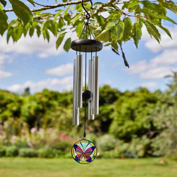 Butterfly Magic Windchime 53cm - SOLAR / GARDEN ORNAMENTS - Beattys of Loughrea