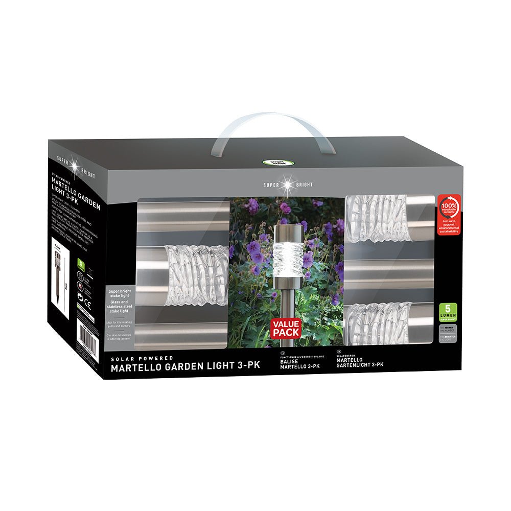 Smart Solar Martello 5 Lumens Stake Solar Light 3 Pack - SOLAR / GARDEN ORNAMENTS - Beattys of Loughrea