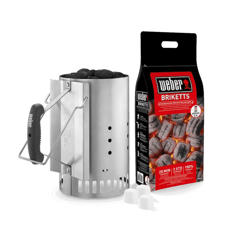 Weber Rapidfire Chimney Starter Set - BBQ FUEL BBQ TOOLS, ACCESSORIES , TENT PEGS - Beattys of Loughrea
