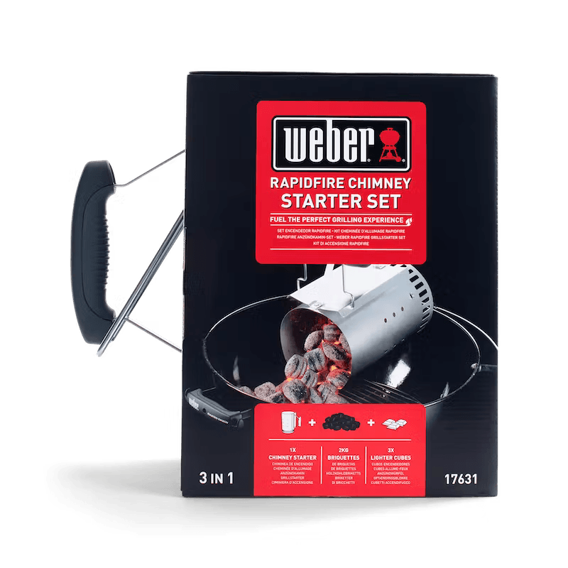 Weber Rapidfire Chimney Starter Set - BBQ FUEL BBQ TOOLS, ACCESSORIES , TENT PEGS - Beattys of Loughrea