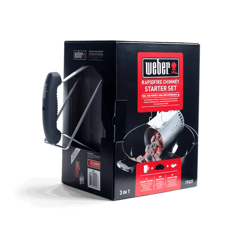 Weber Rapidfire Chimney Starter Set - BBQ FUEL BBQ TOOLS, ACCESSORIES , TENT PEGS - Beattys of Loughrea