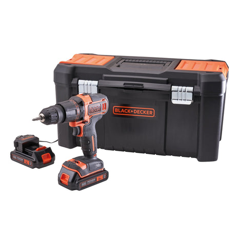 Black & Decker 18V Combi Drill with 2 x 1.5Ah Li-Ion Batteries - DRILLS - Beattys of Loughrea
