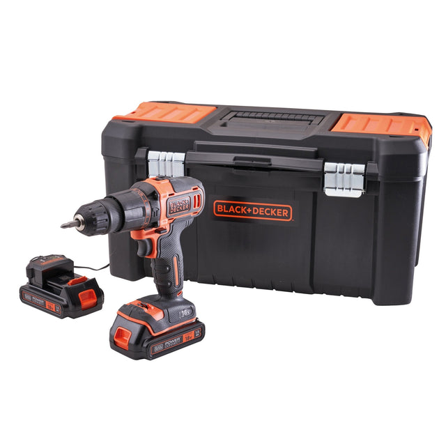 Black & Decker 18V Combi Drill with 2 x 1.5Ah Li-Ion Batteries - DRILLS - Beattys of Loughrea