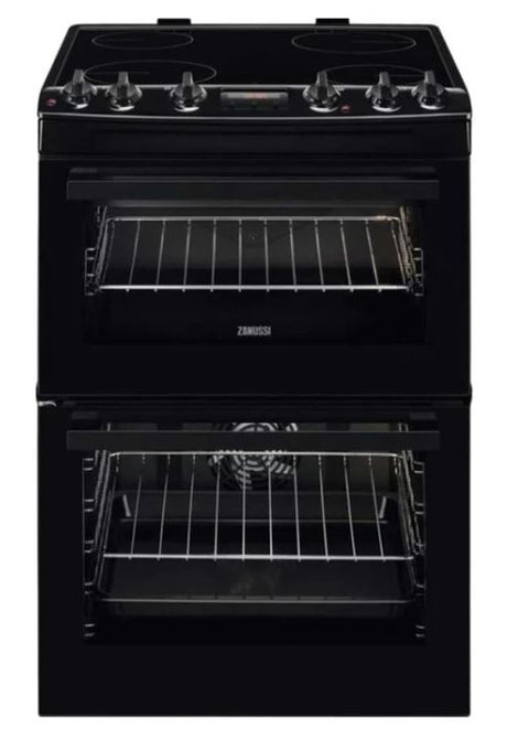 Zanussi 60CM Freestanding Ceramic Electric Cooker - Black | ZCV66250BA - ELECT COOKER FREESTANDING <65CM - Beattys of Loughrea