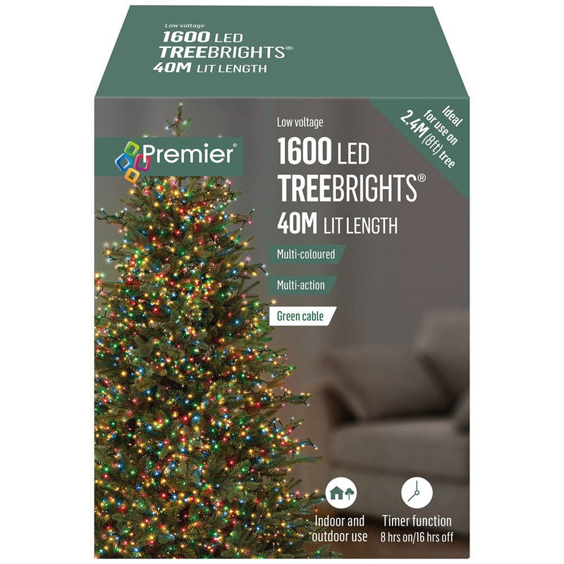 Premier 1600 LED Multi-Action Treebrights with Timer - Multi-Coloured - XMAS LIGHTS LED - Beattys of Loughrea