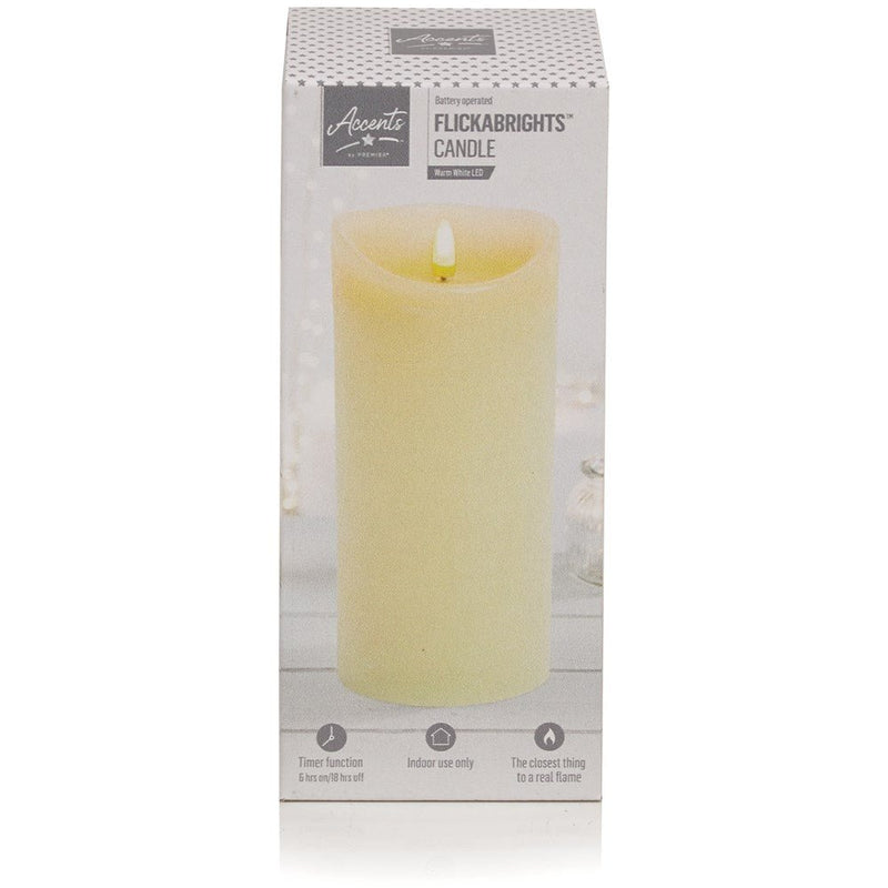 Flickabright Candle Cream 23cm Battery Operated - BATTERY LED CANDLES - Beattys of Loughrea