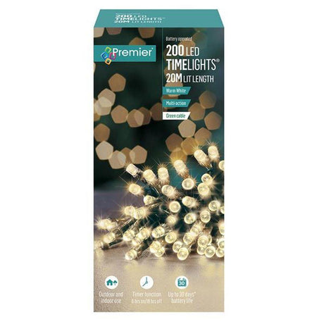 200Led Battery Operated Warm White Timer Xmas Light Lb112384Ww - XMAS BATTERY OPERATED LIGHTS - Beattys of Loughrea