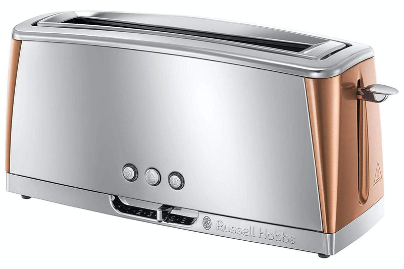 Russell Hobbs 24310 Luna Long Slot Wide Slot 2 Slice Toaster Copper/Steel - HEALTH GRILLS, G FOREMAN - Beattys of Loughrea