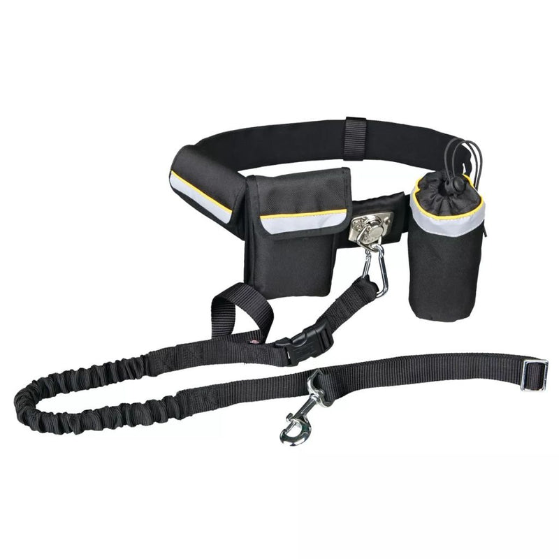 Trixie Dog Waist Belt with Leash Black - PET LEAD, COLLAR AND ID, SAFETY - Beattys of Loughrea