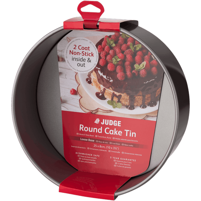 Judge Bakeware, 10"/25cm Round Cake Tin, Loose Base, Non-Stick - BAKEWARE - Beattys of Loughrea