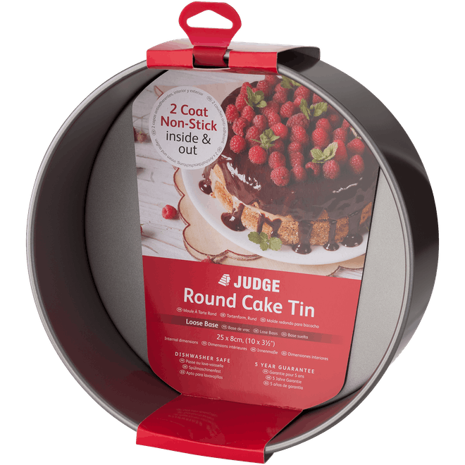 Judge Bakeware, 10"/25cm Round Cake Tin, Loose Base, Non-Stick - BAKEWARE - Beattys of Loughrea