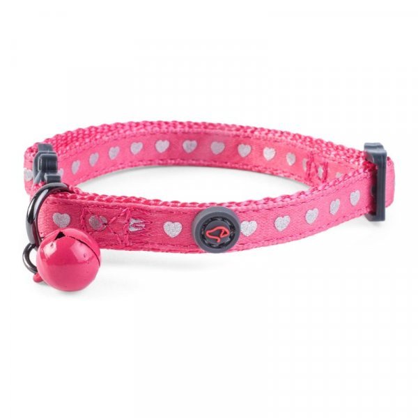 WonderLust Cat Collar - Pink Shiny Heart - PET LEAD, COLLAR AND ID, SAFETY - Beattys of Loughrea