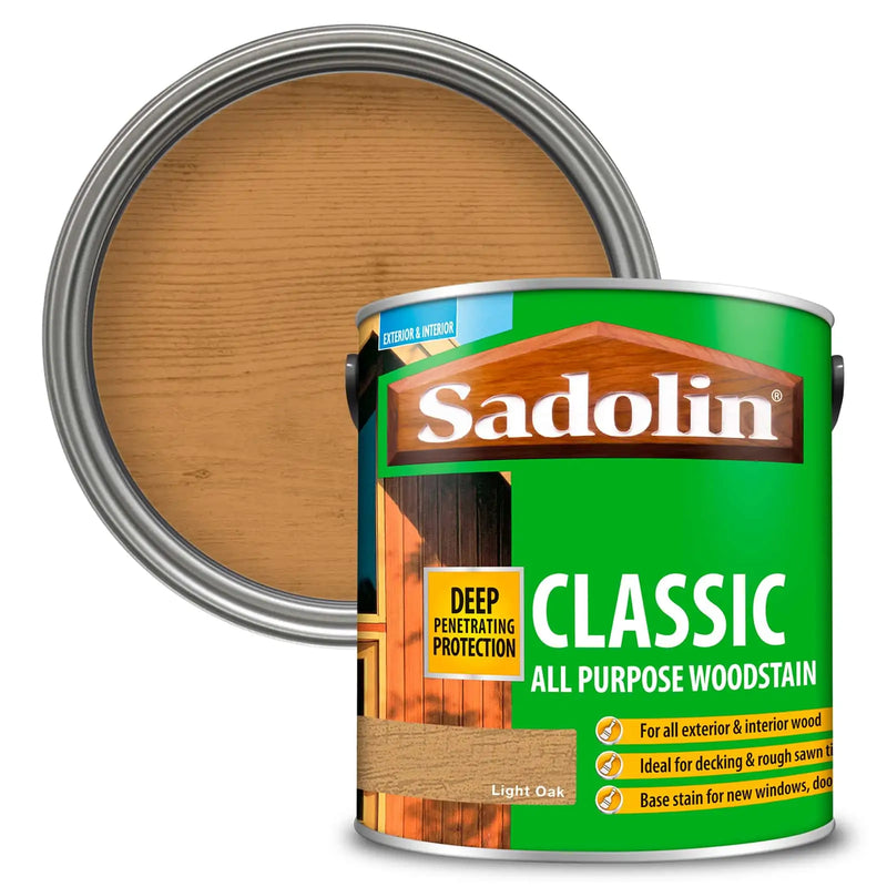 Sadolin Woodstain Classic Colours Woodstain - 2.5 Litre Oak - VARNISHES / WOODCARE - Beattys of Loughrea