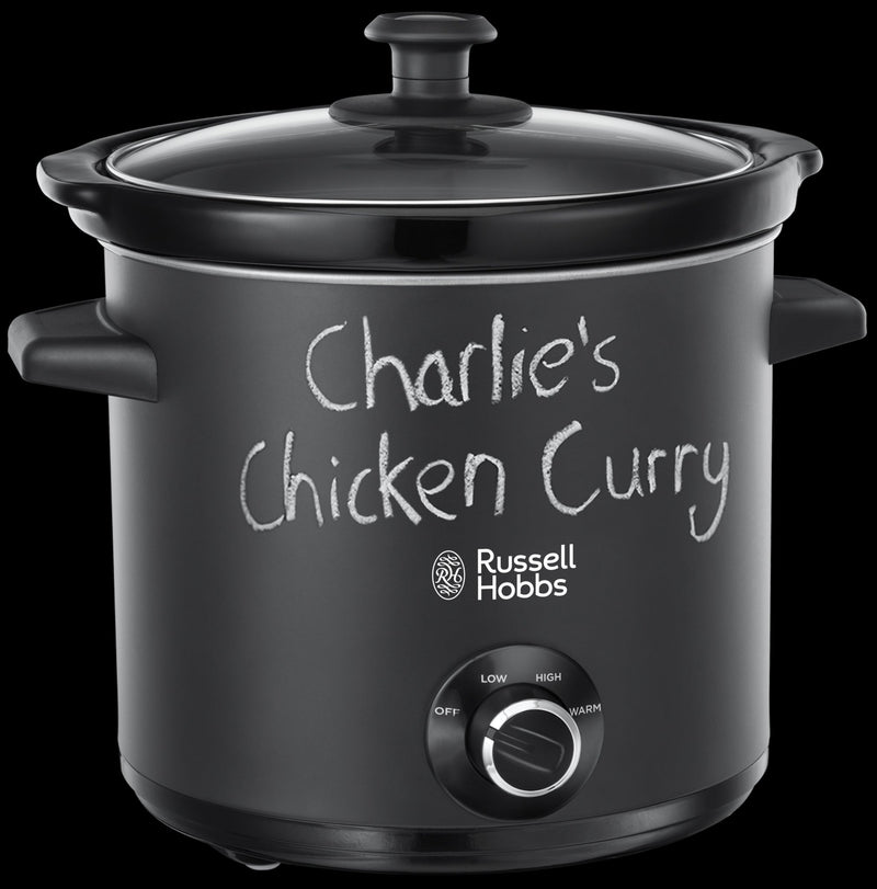 Russell Hobbs 24180 3.5L Chalkboard Slow Cooker Black - FOOD STEAMER RICE COOKER SLOW COOKER - Beattys of Loughrea
