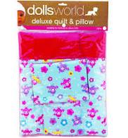 Dolls World Deluxe Quilt And Pillow - DOLL ACCESSORIES/PRAMS - Beattys of Loughrea