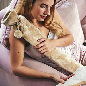 Warmies Long Hot Water Bottle Taupe Fleece - H/H - HOT WATER BOTTLE - Beattys of Loughrea