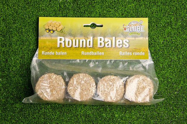 Kids Globe 1:32 Pack of 4 Round Bales - FARMS/TRACTORS/BUILDING - Beattys of Loughrea