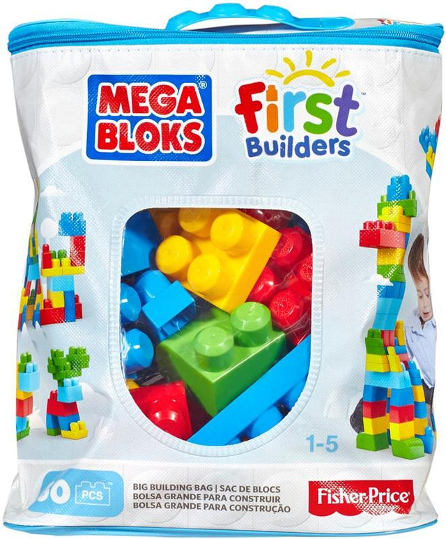 Mega Bloks Big Building Bag 60 piece Blue - CONSTRUCTION - LEGO/KNEX ETC - Beattys of Loughrea