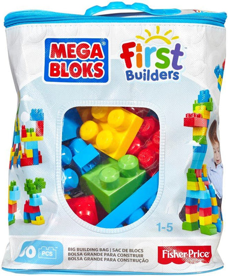 Mega Bloks Big Building Bag 60 piece Blue - CONSTRUCTION - LEGO/KNEX ETC - Beattys of Loughrea