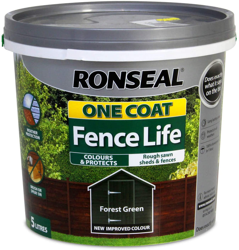 Ronseal Fence Life One Coat Red Cedar - 5ltr - VARNISHES / WOODCARE - Beattys of Loughrea