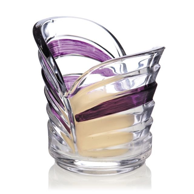 Newgrange Living 10cm Purple Heart Pillar Candle Holder - CANDLE HOLDERS / Lanterns - Beattys of Loughrea