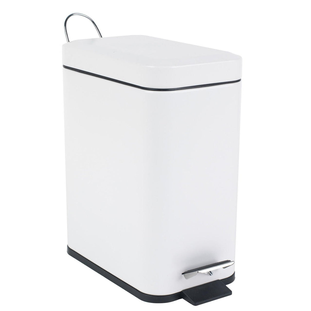 Beldray Rectangular Pedal Bin White 5 Litre - CLEANING - DUSTBIN/WASTE BIN - Beattys of Loughrea