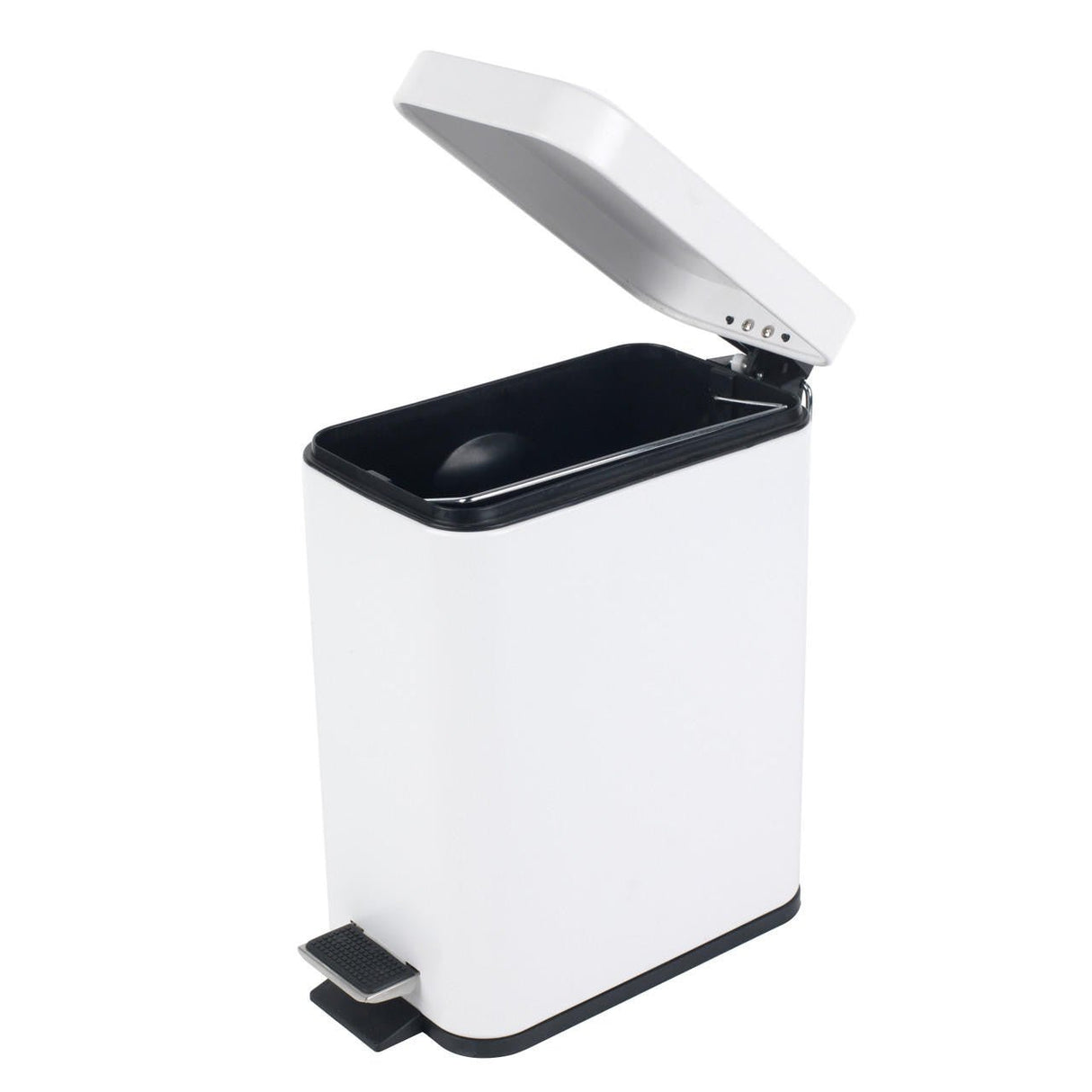 Beldray Rectangular Pedal Bin White 5 Litre - CLEANING - DUSTBIN/WASTE BIN - Beattys of Loughrea