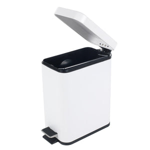 Beldray Rectangular Pedal Bin White 5 Litre - CLEANING - DUSTBIN/WASTE BIN - Beattys of Loughrea