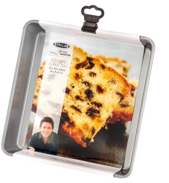 Stellar James Martin, Bakers Collection 23 x 23 x 4.5cm Square Cake Tin, Non-Stick - BAKEWARE - Beattys of Loughrea