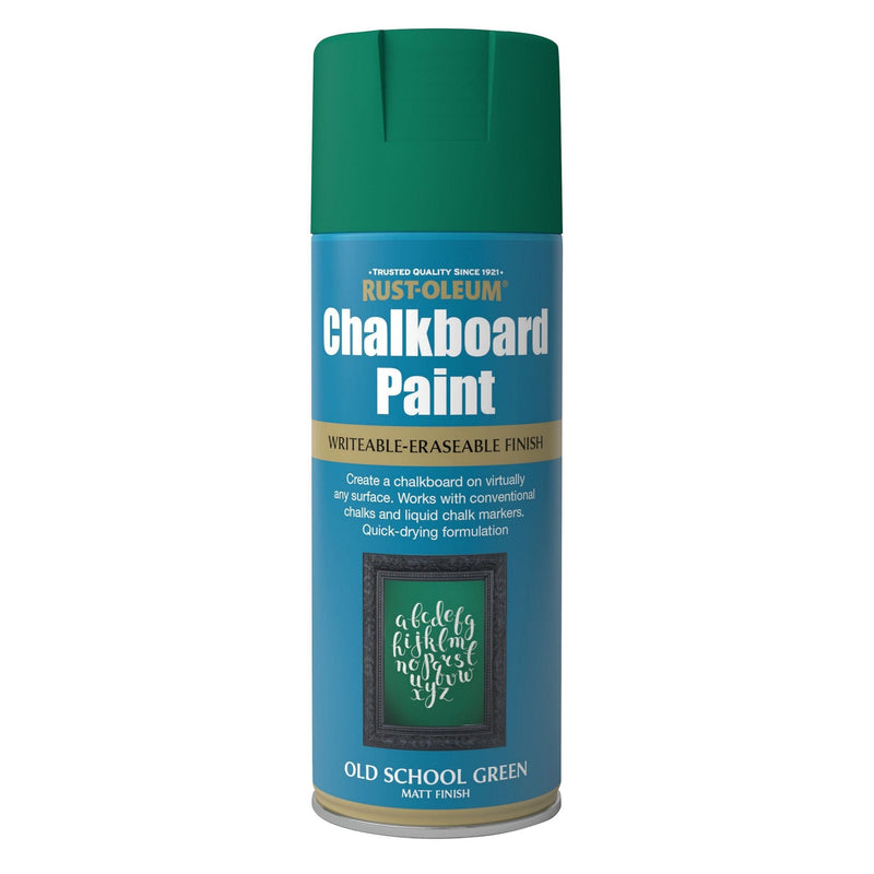 Rustoleum Chalkboard Old School Green Matt Multi-surface Spray paint, 400ml - METAL PAINTS - Beattys of Loughrea