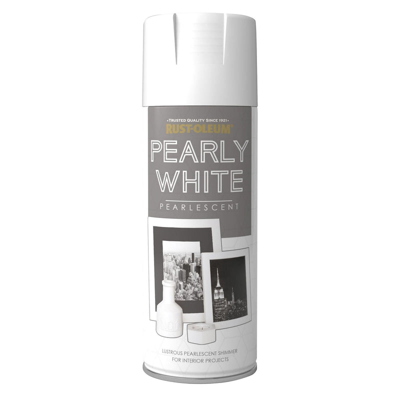 Rustoleum Pearly White Metallic Spray Paint 400ml - METAL PAINTS - Beattys of Loughrea