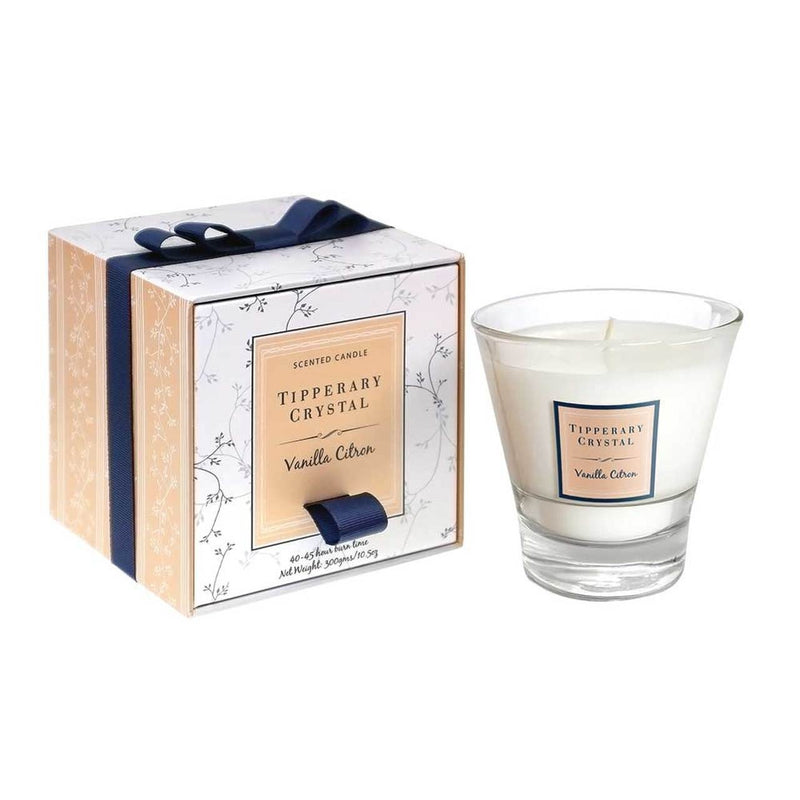 TIPPERARY CRYSTAL Vanilla Citron Filled Tumbler Candle - CANDLES - Beattys of Loughrea