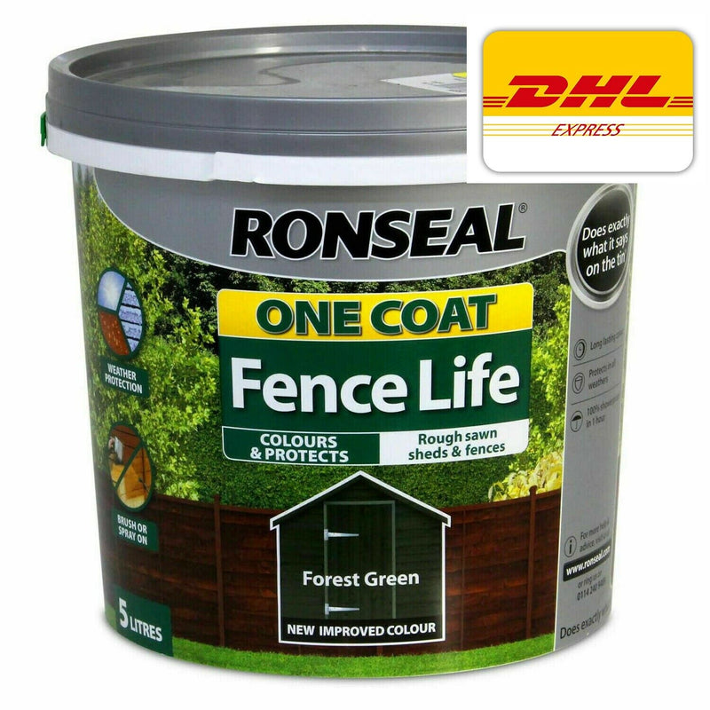 Ronseal One Coat Fence Life - 12 Litre Forest Green - VARNISHES / WOODCARE - Beattys of Loughrea