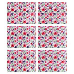 Denby Set Of 6 Watercolour Floral Placemats - TABLEMATS/COASTERS - Beattys of Loughrea