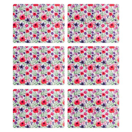 Denby Set Of 6 Watercolour Floral Placemats - TABLEMATS/COASTERS - Beattys of Loughrea