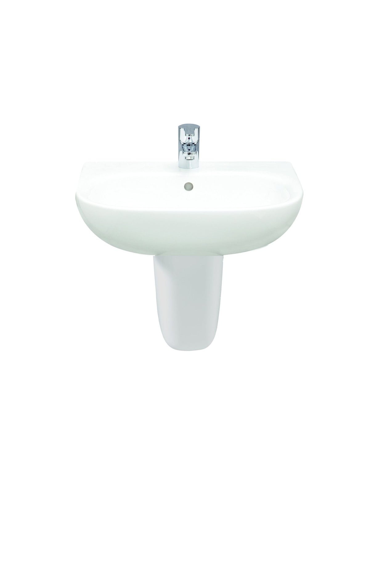 Sonas ToniqueWashbasin & Semi Pedestal - 55cm White BS2020 - WASH HAND BASIN - Beattys of Loughrea
