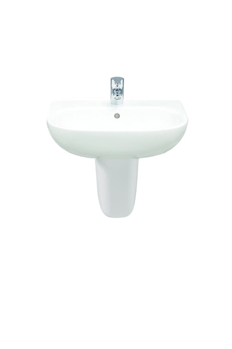 Sonas ToniqueWashbasin & Semi Pedestal - 55cm White BS2020 - WASH HAND BASIN - Beattys of Loughrea