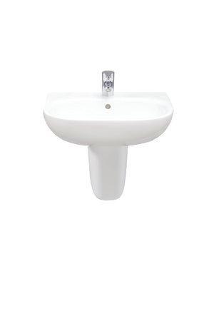 Sonas ToniqueWashbasin & Semi Pedestal - 55cm White BS2020 - WASH HAND BASIN - Beattys of Loughrea