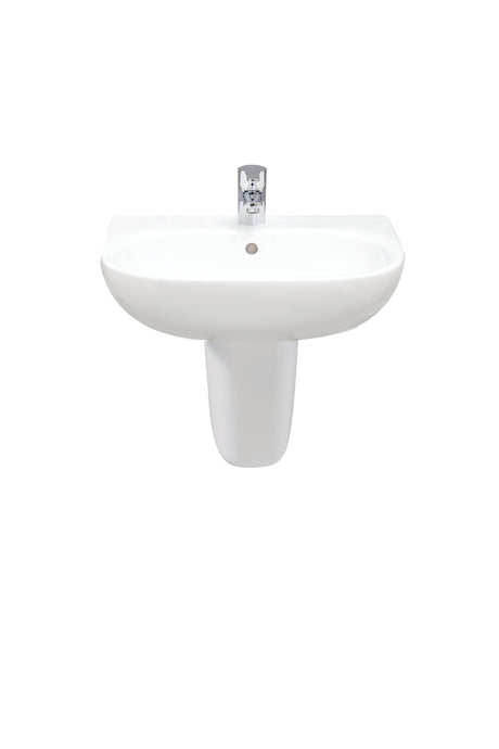 Sonas ToniqueWashbasin & Semi Pedestal - 55cm White BS2020 - WASH HAND BASIN - Beattys of Loughrea