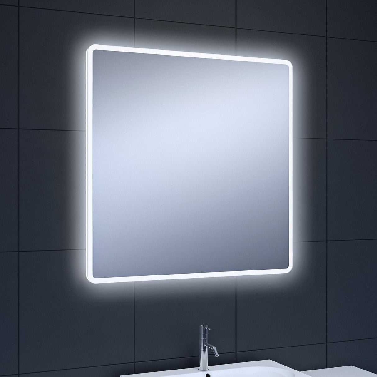 Aqualla Linea Plus 800mm x 800mm - LIGHT UP MIRROR FOR VANITY - Beattys of Loughrea