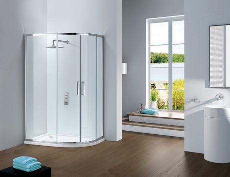 Flair Slimline CapellaOffset Curved Quadrant 800 x 1000mm - SHOWER DOORS - Beattys of Loughrea